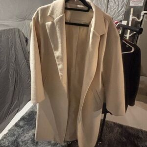 Elegant Cream/Beige Women's Peacoat